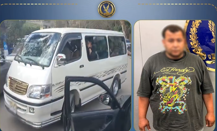 ضبط سائق ميكروباص سار عكس الاتجاه وعطل الحركة المرورية بالقاهرة